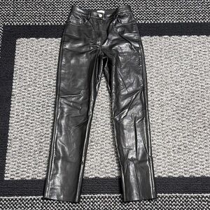 Aritzia Wilfred The Melina Vegan Leather Pants Women’s 0 High Rise Straight Leg